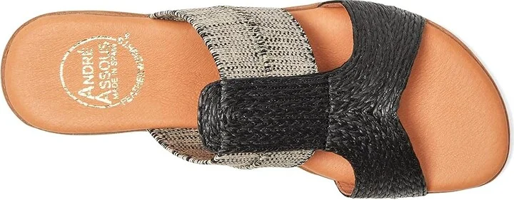 Andre Assous Noor Women's Sandals Black/Beige : 6 M, Leather - Image 2
