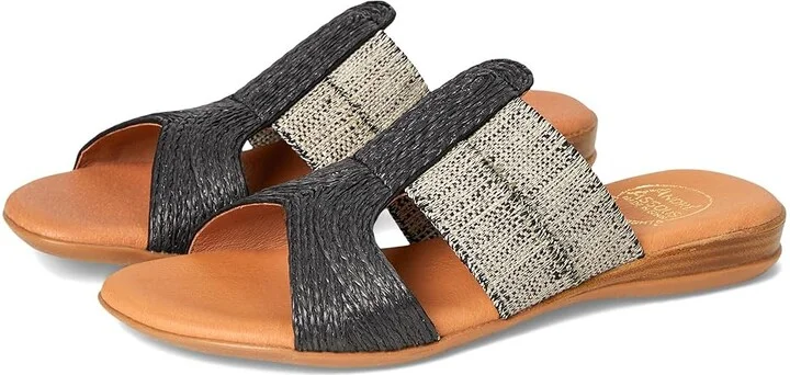 Andre Assous Noor Women's Sandals Black/Beige : 6 M, Leather