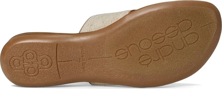 Andre Assous Novalee Featherweight Sandal Women's Shoes Beige Linen : 5 M, Leather - Image 4