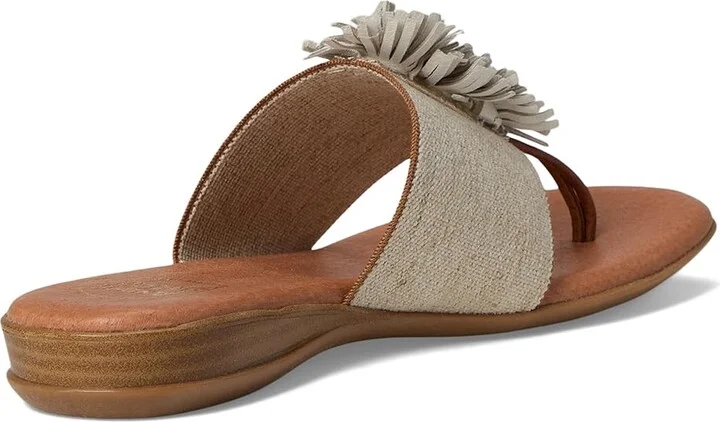 Andre Assous Novalee Featherweight Sandal Women's Shoes Beige Linen : 5 M, Leather - Image 5