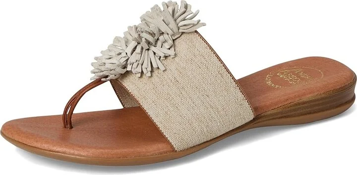 Andre Assous Novalee Featherweight Sandal Women's Shoes Beige Linen : 5 M, Leather - Image 6