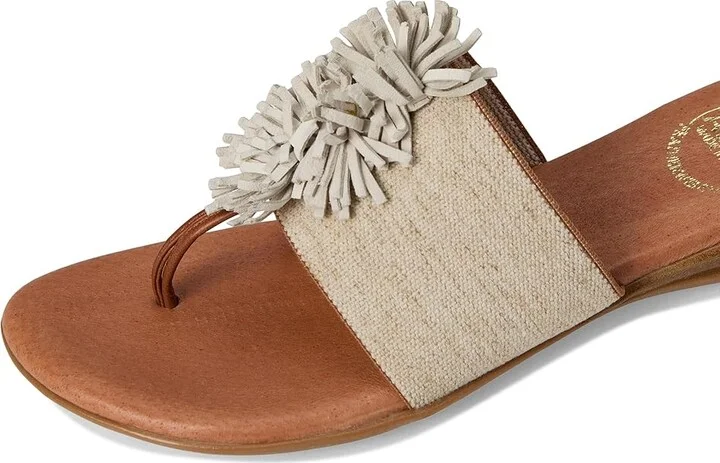 Andre Assous Novalee Featherweight Sandal Women's Shoes Beige Linen : 5 M, Leather - Image 8