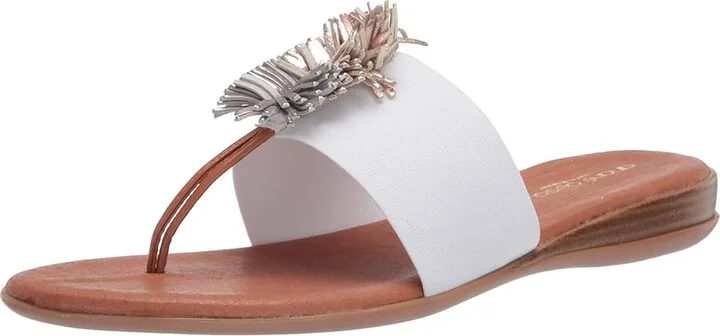 Andre Assous Novalee Featherweight Sandal Women's Shoes White/Metal : 5 M, Leather - Image 2