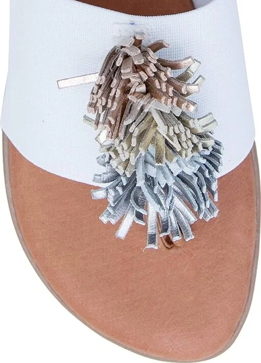 Andre Assous Novalee Featherweight Sandal Women's Shoes White/Metal : 5 M, Leather - Image 3