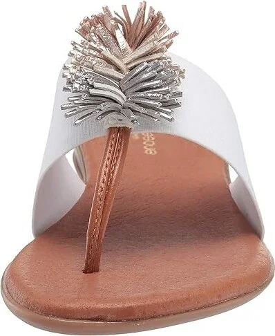 Andre Assous Novalee Featherweight Sandal Women's Shoes White/Metal : 5 M, Leather - Image 6