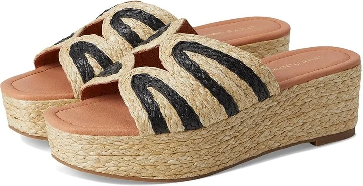 Andre Assous Serene Women's Wedge Shoes Natural/Black : 5 M