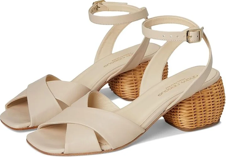 Andre Assous Winona Women's Dress Sandals Ivory : 9 M, Leather