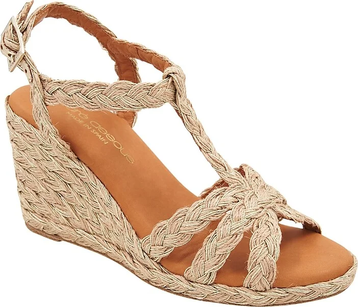 Andre Assous Women's Madina Strappy Raffia Woven Espadrille Wedge Sandals