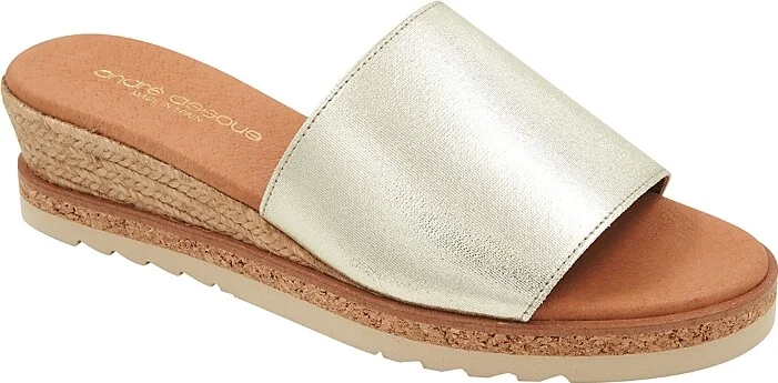 Andre Assous Women's Nessie Slip On Slide Espadrille Wedge Sandals