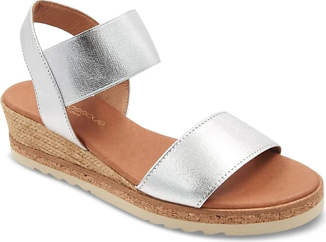 Andre Assous Women's Neveah Mid Heel Espadrille Wedge Sandals