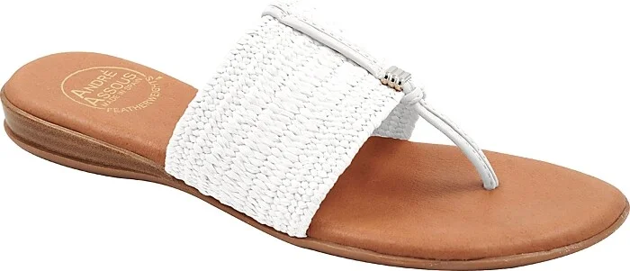 Andre Assous Women's Nice Slip On Woven Slide Thong Sandals