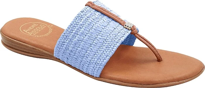 Andre Assous Women's Nice Slip On Woven Slide Thong Sandals