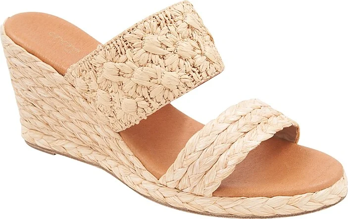 Andre Assous Women's Nolita Raffia Espadrille Wedge Sandals