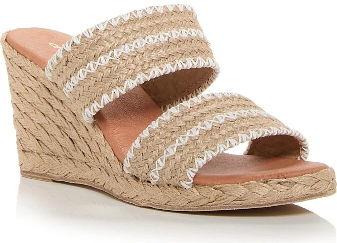 Andre Assous Women's Nolita Woven Espadrille Wedge Slide Sandals