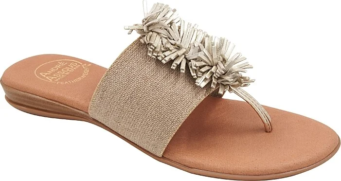 Andre Assous Women's Novalee Slip On Embellished Thong Slide Sandals