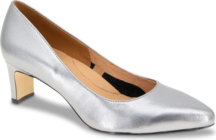 Silver Metallic Leather