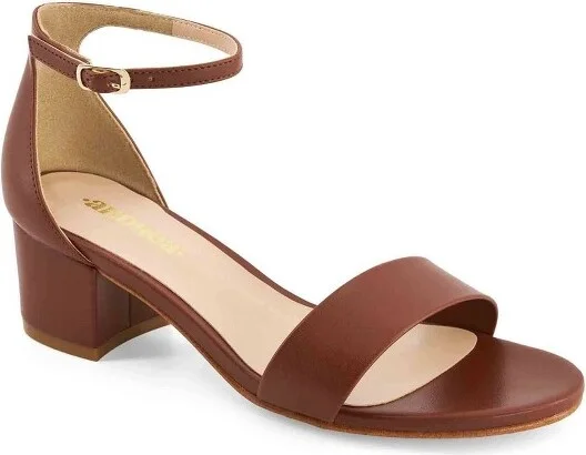 Andrea Ankle Strap Casual - Dress Sandal 862, Brown,
