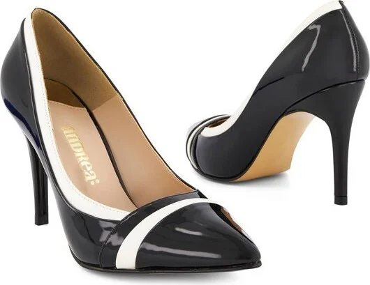 Andrea Bicolor High Heels 67347, Black, - Image 2