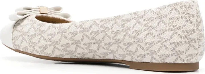 Andrea bow-detail logo-print ballerina shoes - Image 3