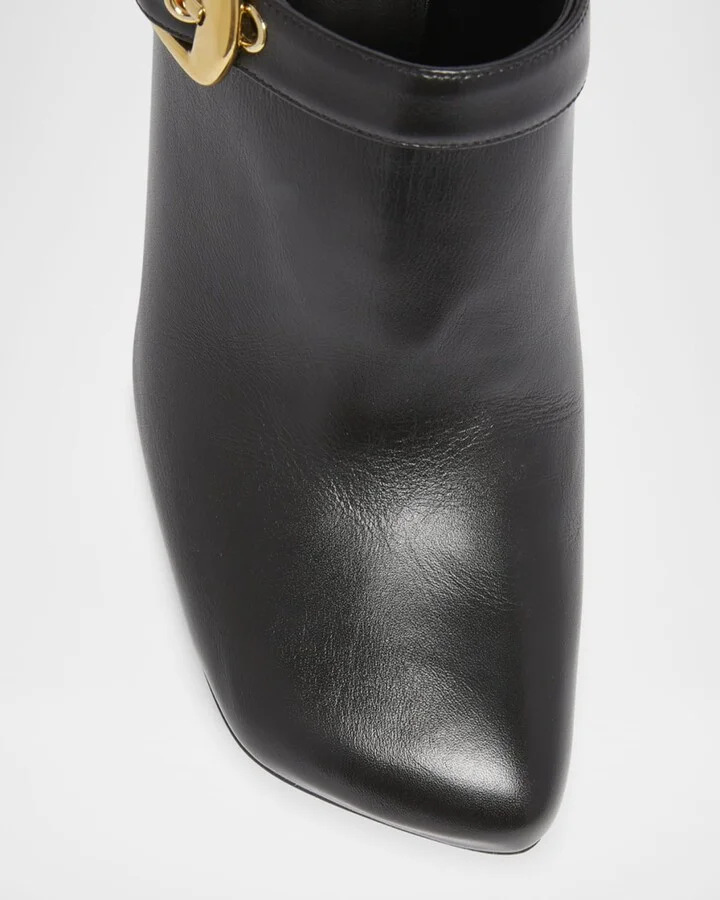 Andrea Calfskin Buckle Mule Pumps - Image 4