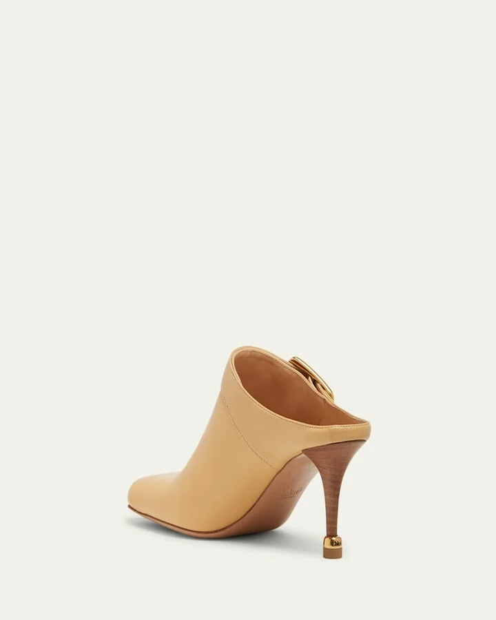 Andrea Calfskin Buckle Mule Pumps - Image 3