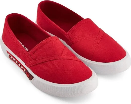 Andrea Canvas Flats For Women, Hearts 6399, Red, - Image 2