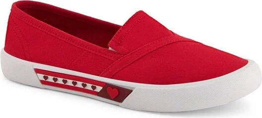 Andrea Canvas Flats For Women, Hearts 6399, Red,