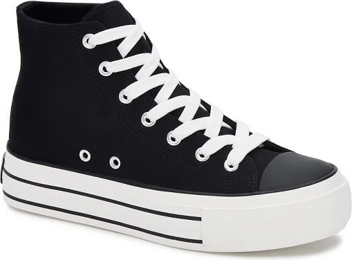 Andrea Canvas Sneaker Boots With Platform 8914, Black,
