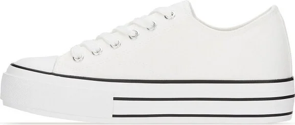 Andrea Canvas Sneakers, Platform 8055, White, - Image 2