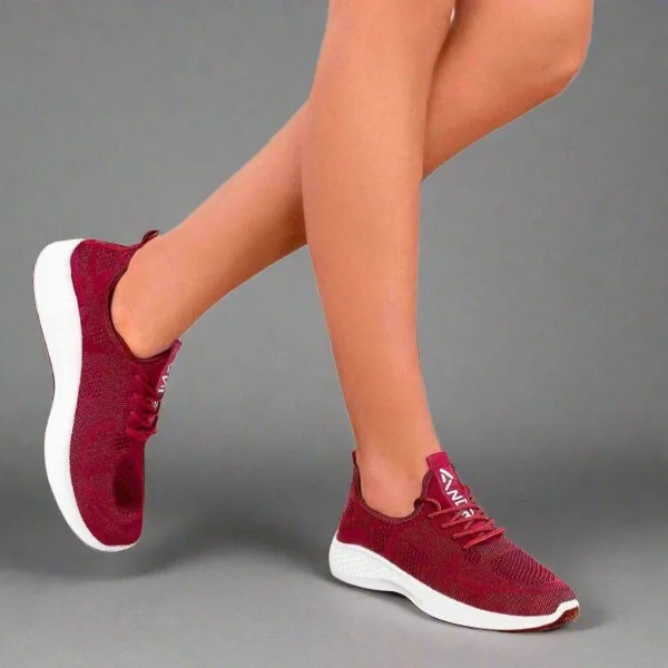 Andrea Casual Athletic Women Sneakers 34636 - Burgundy, - Image 2
