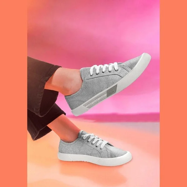 Andrea Casual Canvas Sneakers 77220, Grey, - Image 2