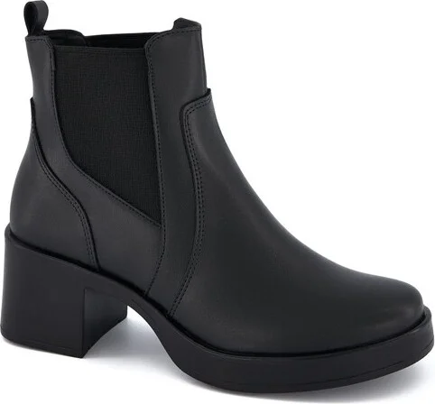 Andrea Chelsea Boots With Elastic Sides 393, Black,