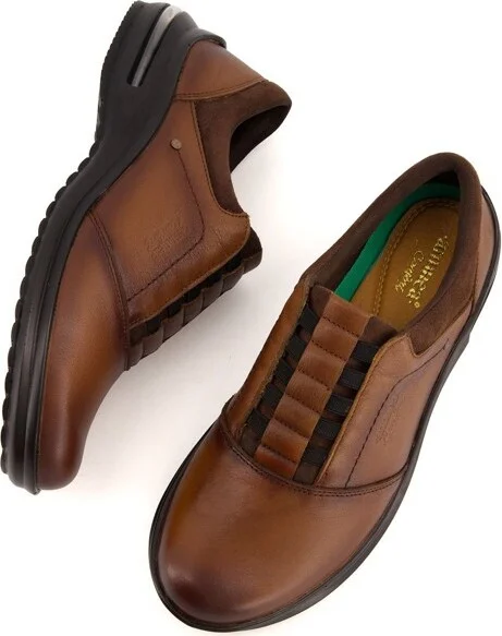 Andrea Comfort Leather Oxfords 402, Brown, - Image 2