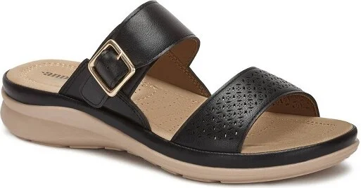 Andrea Comfort Padded Footbed Sandals 65413, Black,