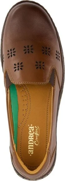 Andrea Exclusive Comfort Leather Flats 4792, Brown, - Image 2