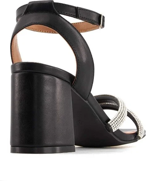 Andrea Exclusive High Heels Sandals With Rhinestones Straps 66624, Bronze, - Image 3