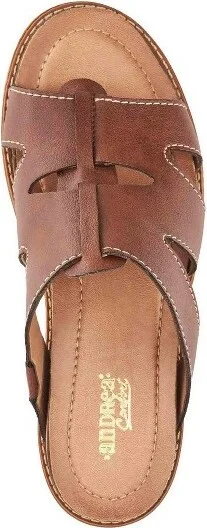 Andrea Fisherman Low Wedge Sandal 8105, Brown, - Image 2