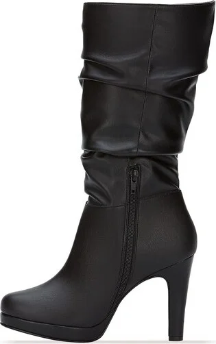 Andrea High Heel Tall Slouch Boots 35099, Black, - Image 2