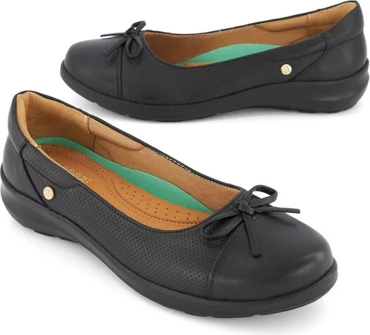 Andrea Leather Ballerinas Ultra Comfort 67673, Black, - Image 2