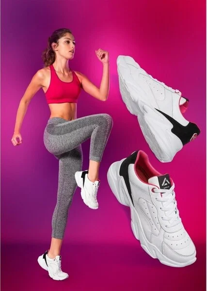 Andrea Leather High Performance Sneakers 87319, White, - Image 2