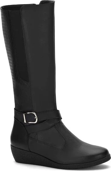 Andrea Leather Riding Boots 9671, Black,