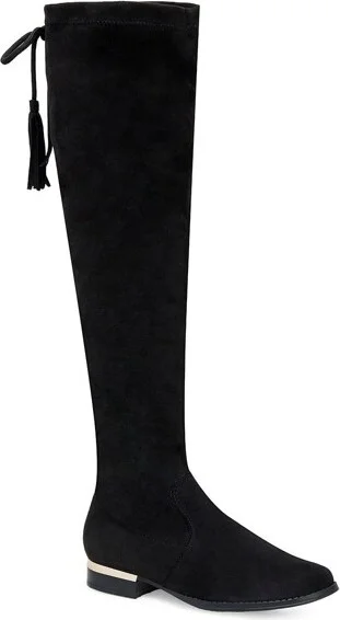 Andrea Over The Knee Low Heel Boots 90, Black,
