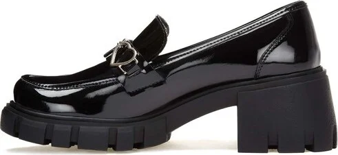 Andrea Patent Penny Loafers Hearts 2133, Black, - Image 2