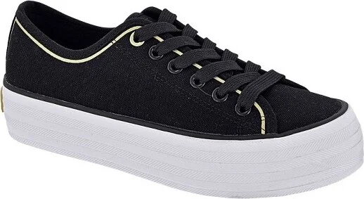 Andrea Platform Canvas Sneakers, 3381, Black,