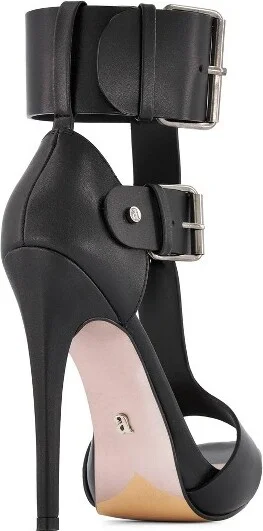 Andrea Premium Double Buckle Ankle Strap High Heels, 67353, Black - Image 2