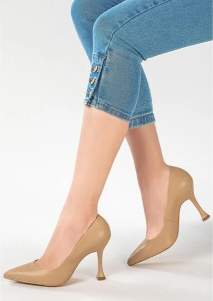 Andrea Sculpture Stiletto Pumps 54782, Beige, - Image 2
