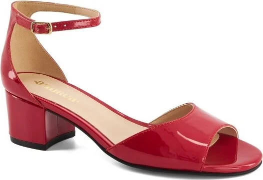 Andrea Seduction Collection Ankle Closure Sandals 4548, Red,
