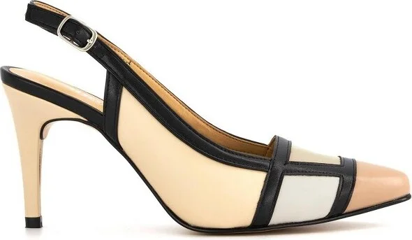 Andrea Slingback Heels 6739 - Beige, - Image 2