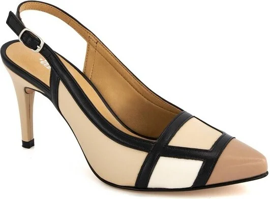 Andrea Slingback Heels 6739 - Beige,