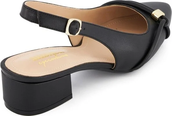 Andrea Slingback Low Heel Pumps 6190 - Black, - Image 2